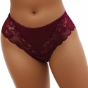 HEAT BRAZYLIANY DAMSKIE KORONKOWE STRINGI bordowe S