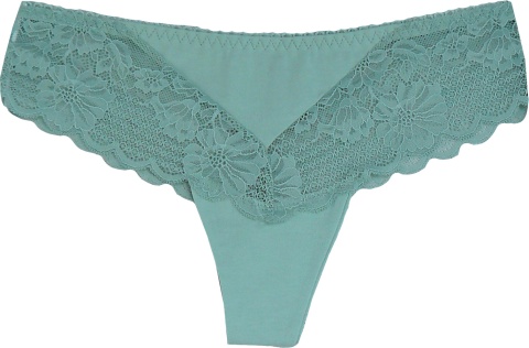 HEAT BRAZYLIANY DAMSKIE KORONKOWE STRINGI miętowe M
