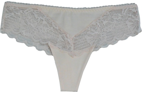 HEAT BRAZYLIANY DAMSKIE KORONKOWE STRINGI pastelowy puder XL