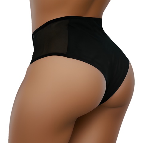 HON2 WYSOKI STAN BRAZYLIANY BEZSZWOWE MAJTKI DAMSKIE czarne XL