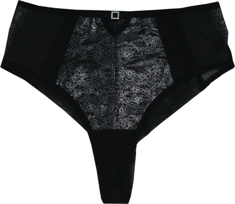 HON2 WYSOKI STAN BRAZYLIANY BEZSZWOWE MAJTKI DAMSKIE czarne M