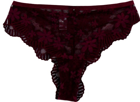 VICTORIA BRAZYLIANY DAMSKIE figi KORONKOWE S bordowe