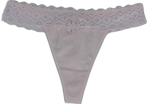 VICTORIA STRINGI DAMSKIE majtki BAWEŁNIANE Z KORONKĄ różowe XL
