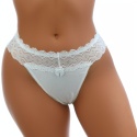 VICTORIA STRINGI DAMSKIE majtki BAWEŁNIANE Z KORONKĄ ecru L