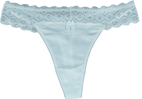 VICTORIA STRINGI DAMSKIE majtki BAWEŁNIANE Z KORONKĄ ecru M