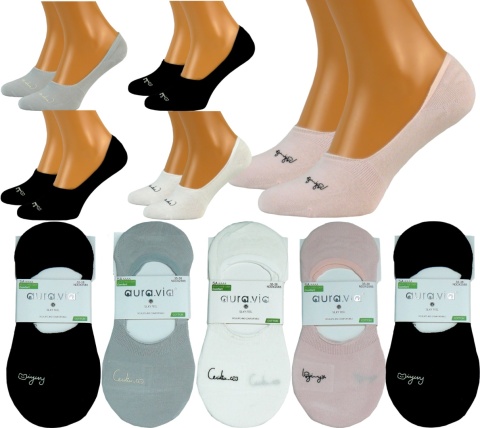 5X Kolorowe Stopki Damskie Skarpetki AURA.VIA 35-38