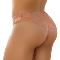 HEAT Seksi Brazyliany Damskie Majtki Stringi Koronkowe morelowe XL