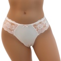 HEAT Seksi Brazyliany Damskie Majtki Stringi Koronkowe ecru XL