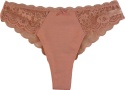 HEAT Seksi Brazyliany Damskie Majtki Stringi Koronkowe morelowe L