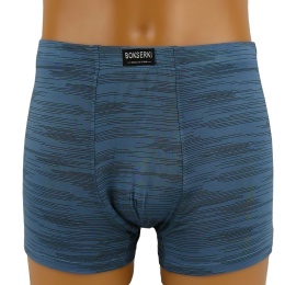 MĘSKIE BOKSERKI Prążki Majtki Bambusowe 2XL zielono-szare