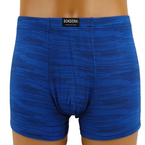 MĘSKIE BOKSERKI Prążki Majtki Bambusowe 2XL niebieskie