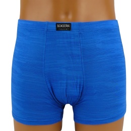 MĘSKIE BOKSERKI Prążki Majtki Bambusowe 2XL niebieskie