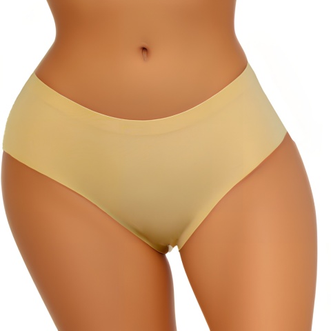 Majtki Bezszwowe Figi Laserowo Cięte Damskie Wyższy Stan beżowe XXL