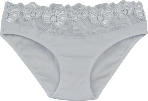 Wygodne Bawełniane Majtki Damskie Figi z Koronką 4053 XL białe