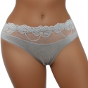 Wygodne Bawełniane Majtki Damskie Figi z Koronką 4053 XL szary