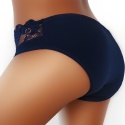 Wygodne Bawełniane Majtki Damskie Figi z Koronką 4053 3XL granat