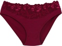 Wygodne Bawełniane Majtki Damskie Figi z Koronką 4053 XL bordowe
