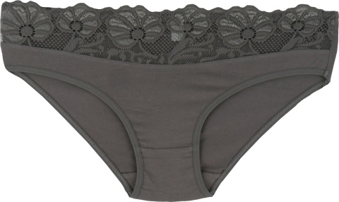 Wygodne Bawełniane Majtki Damskie Figi z Koronką 4053 XL brązowe