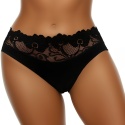 Wygodne Bawełniane Majtki Damskie Figi z Koronką 4053 XXL czarne