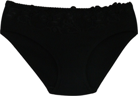 Wygodne Bawełniane Majtki Damskie Figi z Koronką 4053 XXL czarne