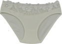 Wygodne Bawełniane Majtki Damskie Figi z Koronką 4053 XXL ecru