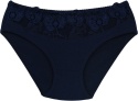 Wygodne Bawełniane Majtki Damskie Figi z Koronką 4053 XL granat