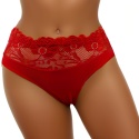 Wygodne Bawełniane Majtki Damskie Figi z Koronką 4053 XL czerwone