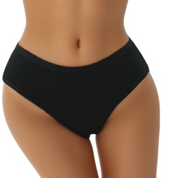 Gładkie Klasyczne Majtki Damskie Figi Młodzieżowe Bawełna czarne L/XL