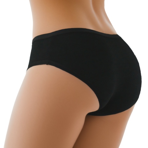 Gładkie Klasyczne Majtki Damskie Figi Młodzieżowe Bawełna czarne L/XL