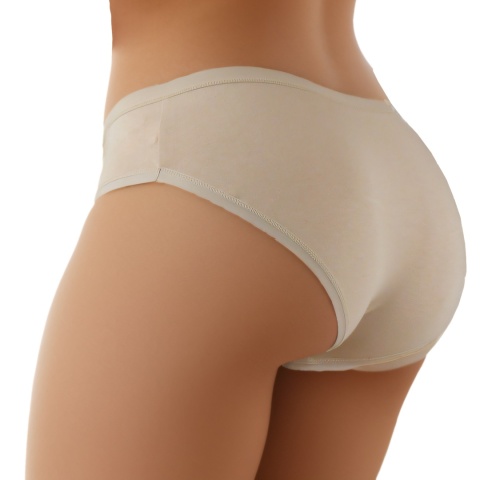 Gładkie Klasyczne Majtki Damskie Figi Młodzieżowe Bawełna beżowe L/XL