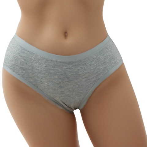 Gładkie Klasyczne Majtki Damskie Figi Młodzieżowe Bawełna szare S/M