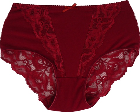 New Wave A2213 KORONKOWE FIGI DAMSKIE MAJTKI BAWEŁNIANE 4XL bordowe