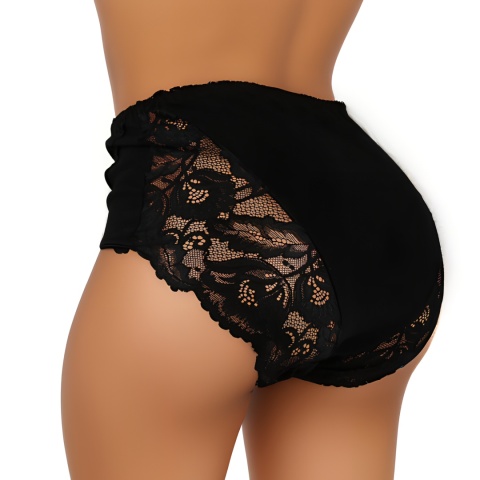 New Wave A2213 KORONKOWE FIGI DAMSKIE MAJTKI BAWEŁNIANE XXL czarne