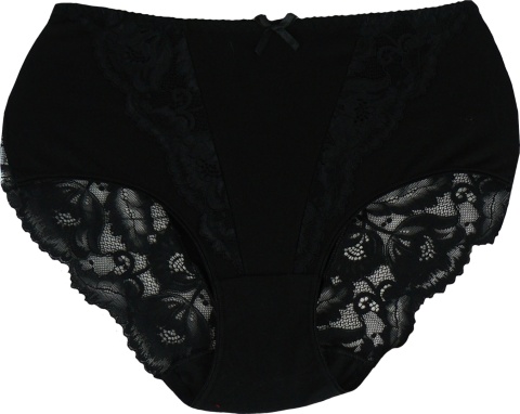 New Wave A2213 KORONKOWE FIGI DAMSKIE MAJTKI BAWEŁNIANE XXL czarne