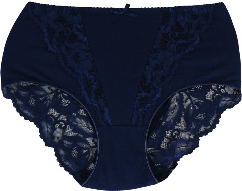 New Wave A2213 KORONKOWE FIGI DAMSKIE MAJTKI BAWEŁNIANE XXL granatowe