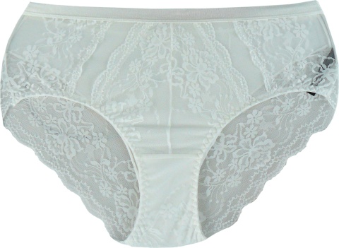 Seksi Koronkowe Damskie Majtki Figi Bawełniane XL ecru
