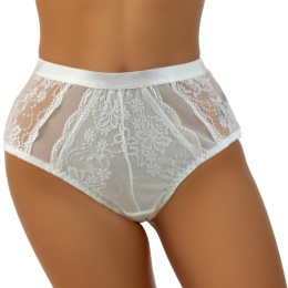 Seksi Koronkowe Damskie Majtki Figi Bawełniane 2XL ecru