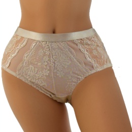 Seksi Koronkowe Damskie Majtki Figi Bawełniane 2XL beżowe