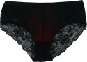 Seksi Koronkowe Damskie Majtki Figi Bawełniane 2XL czarno-czerwone