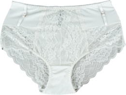 Wysoki Stan Pełne Majtki Damskie Figi Koronkowe 3XL ecru