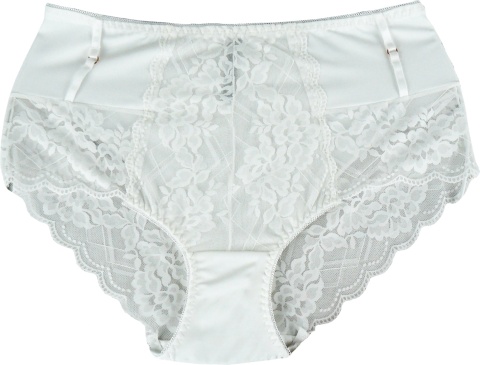 Wysoki Stan Pełne Majtki Damskie Figi Koronkowe 4XL ecru
