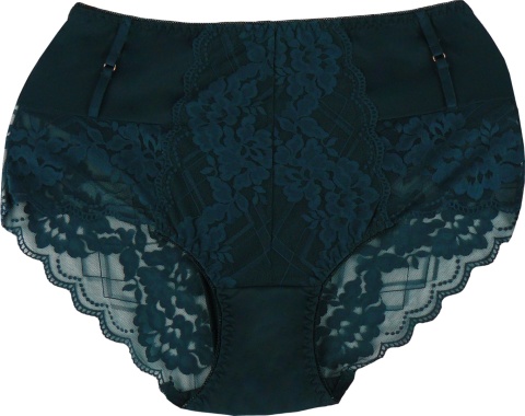 Wysoki Stan Pełne Majtki Damskie Figi Koronkowe 3XL zielone