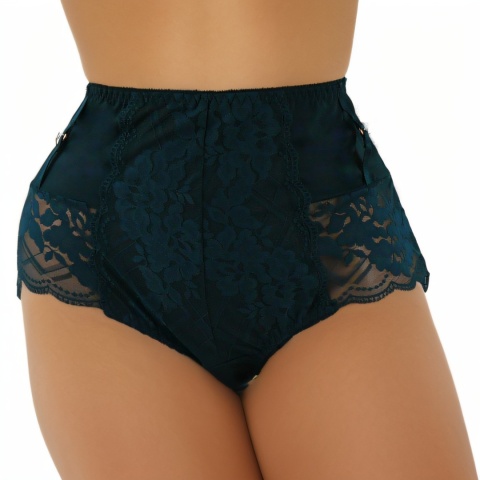 Wysoki Stan Pełne Majtki Damskie Figi Koronkowe 5XL zielone