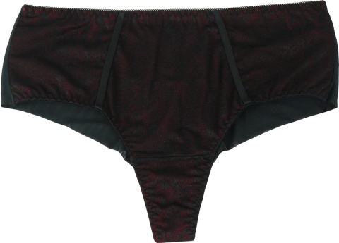 WYSOKI STAN BRAZYLIANY MAJTKI DAMSKIE figi PLUS SIZE czarno-czerwone XL