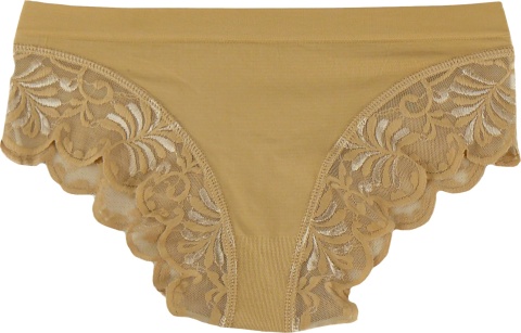 KAROMI MAJTKI DAMSKIE figi KORONKOWE roz. uniwersalny beżowe