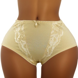 New Wave A2213 KORONKOWE FIGI DAMSKIE MAJTKI BAWEŁNIANE 2XL beżowe