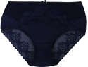 Pełne Opinające Majtki Damskie Figi Koronkowe Wysoki Stan 3XL granatowe