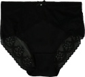Pełne Opinające Majtki Damskie Figi Koronkowe Wysoki Stan 2XL czarne