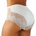 Pełne Opinające Majtki Damskie Figi Koronkowe Wysoki Stan 4XL ecru