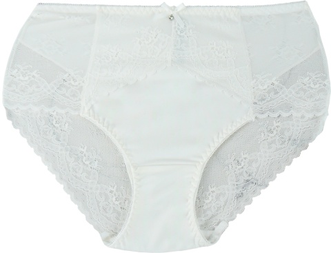 Pełne Opinające Majtki Damskie Figi Koronkowe Wysoki Stan 4XL ecru